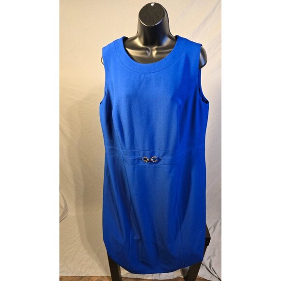 Kasper NWT New Office Dress Royal Blue Womens Size 14W XL Sleeveless Retails $99 - Picture 1 of 2